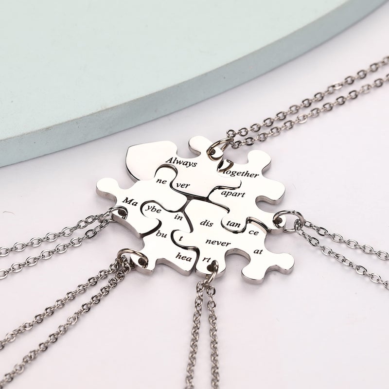 Yonhon 5 BFF Best Friend Necklace Puzzle Friendship Sister Necklace for 5 - Image 4